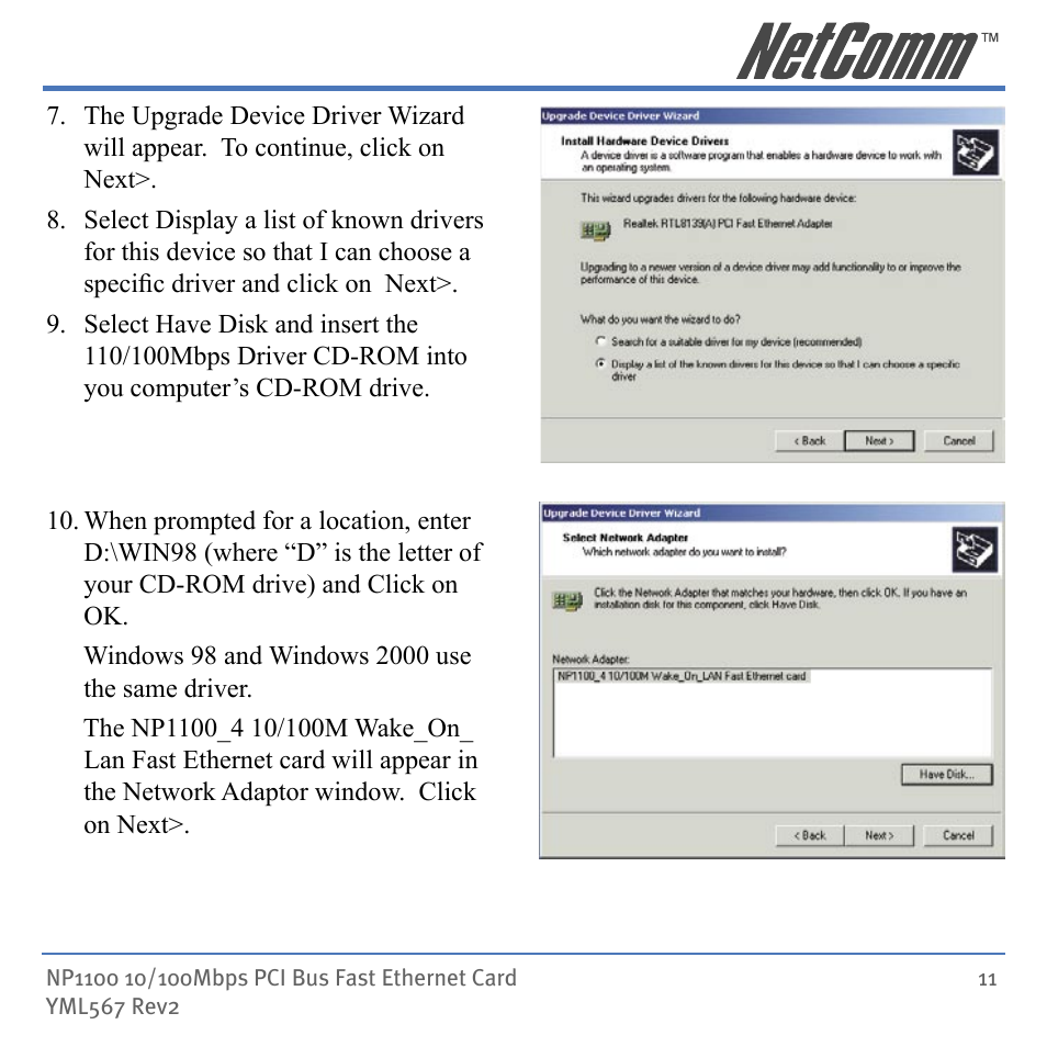 NetComm NP1100 User Manual | Page 11 / 32