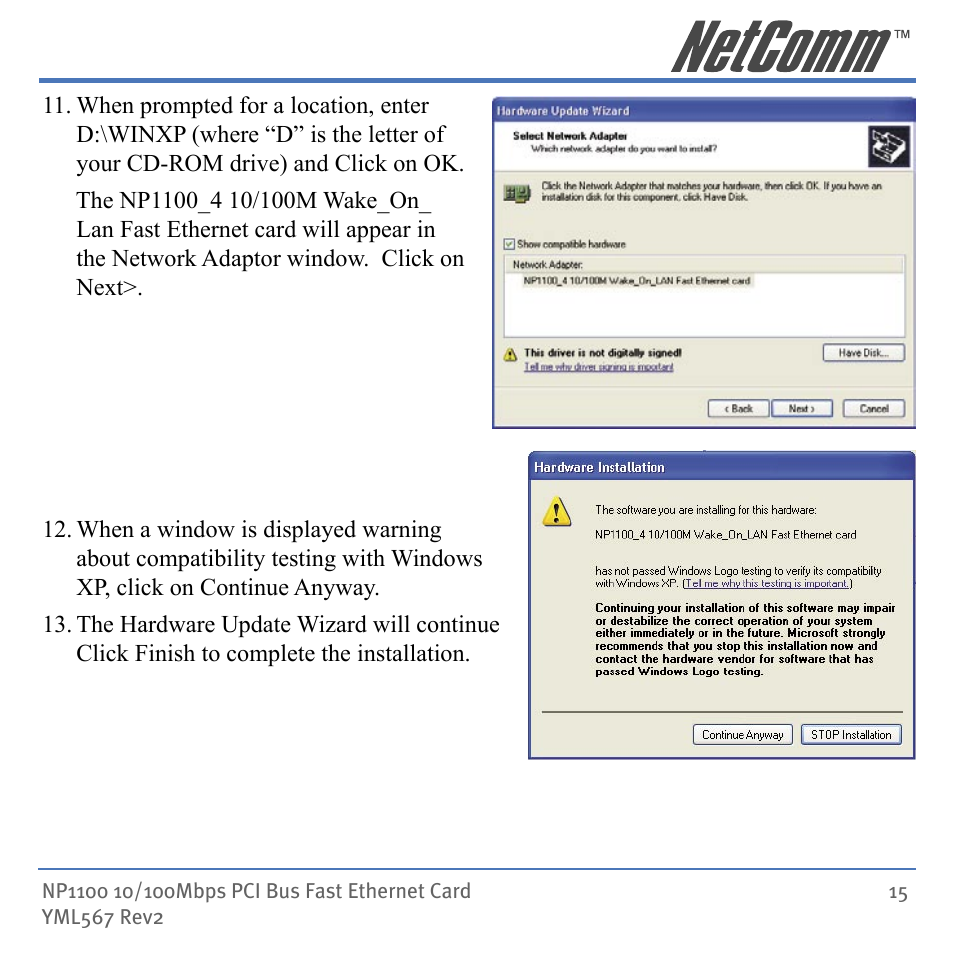 NetComm NP1100 User Manual | Page 15 / 32