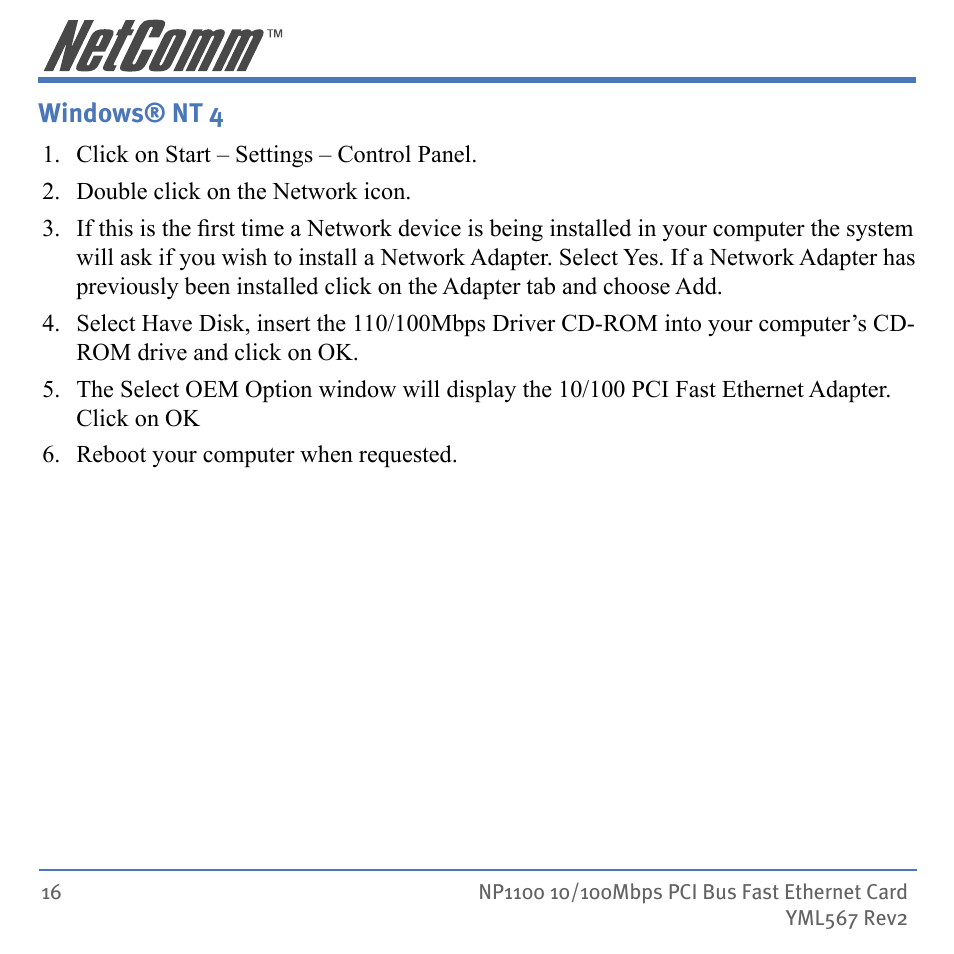 NetComm NP1100 User Manual | Page 16 / 32