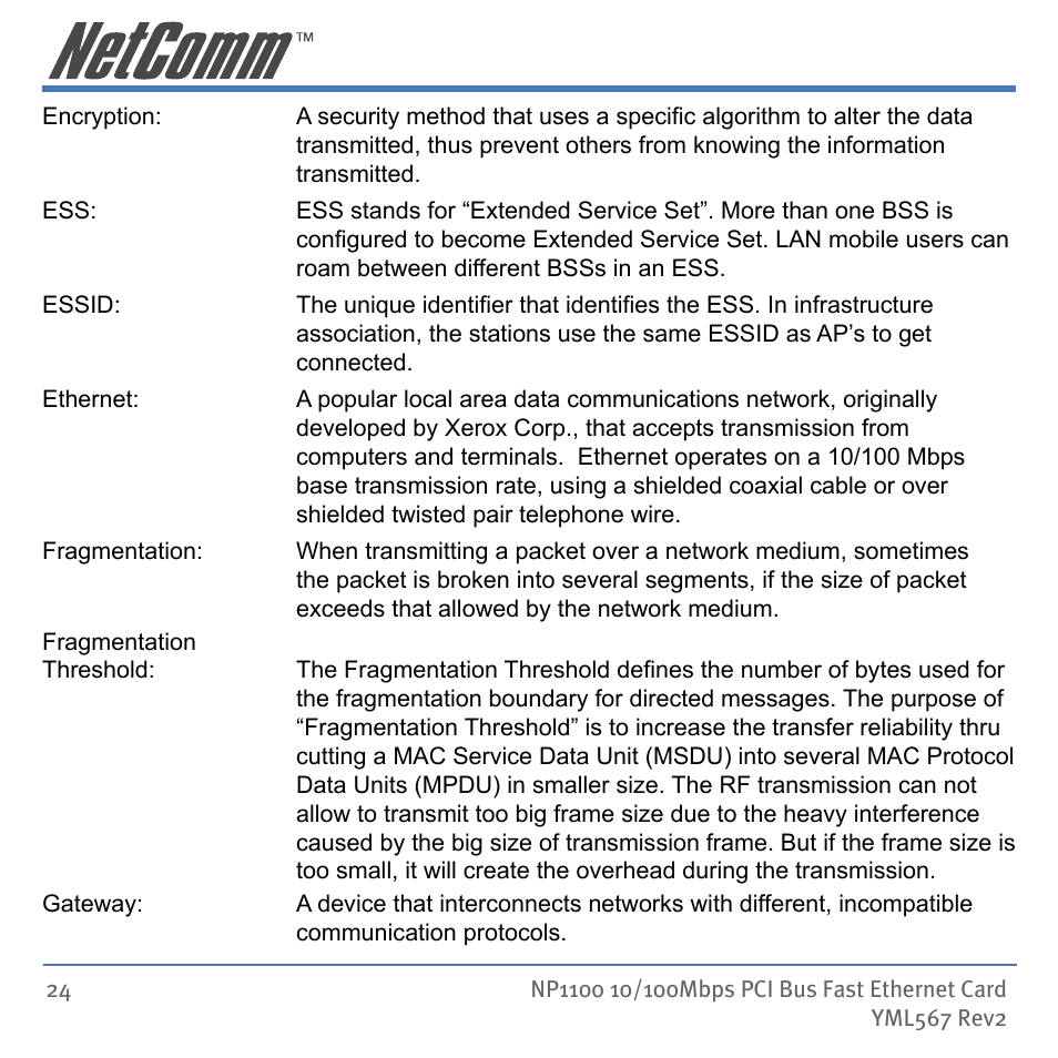 NetComm NP1100 User Manual | Page 24 / 32