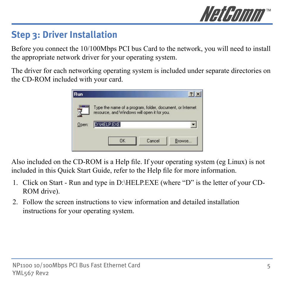 Step 3: driver installation | NetComm NP1100 User Manual | Page 5 / 32