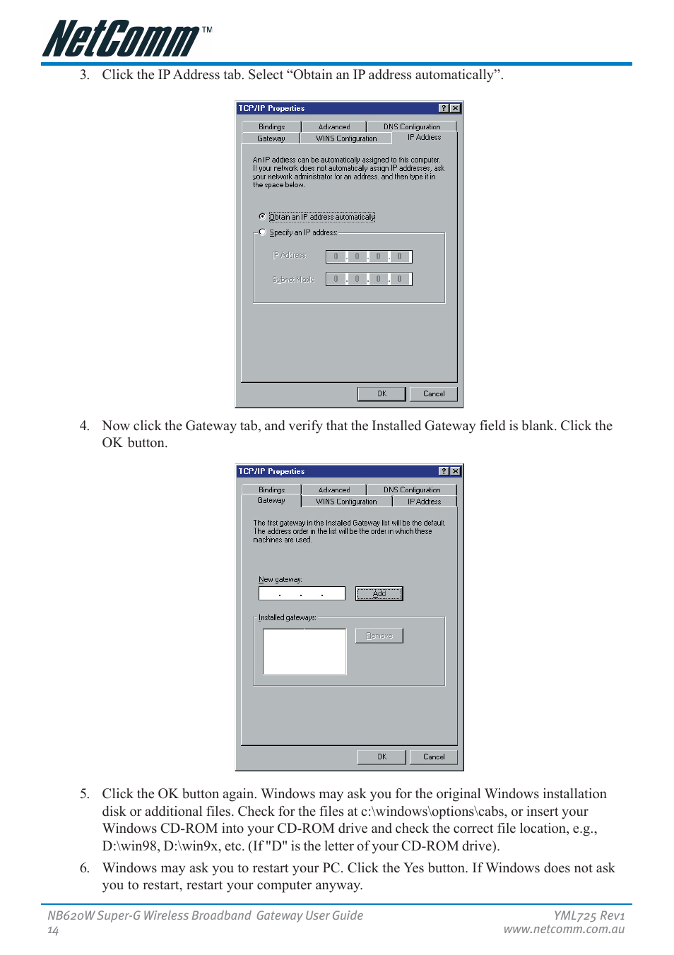 NetComm NB620W User Manual | Page 14 / 82