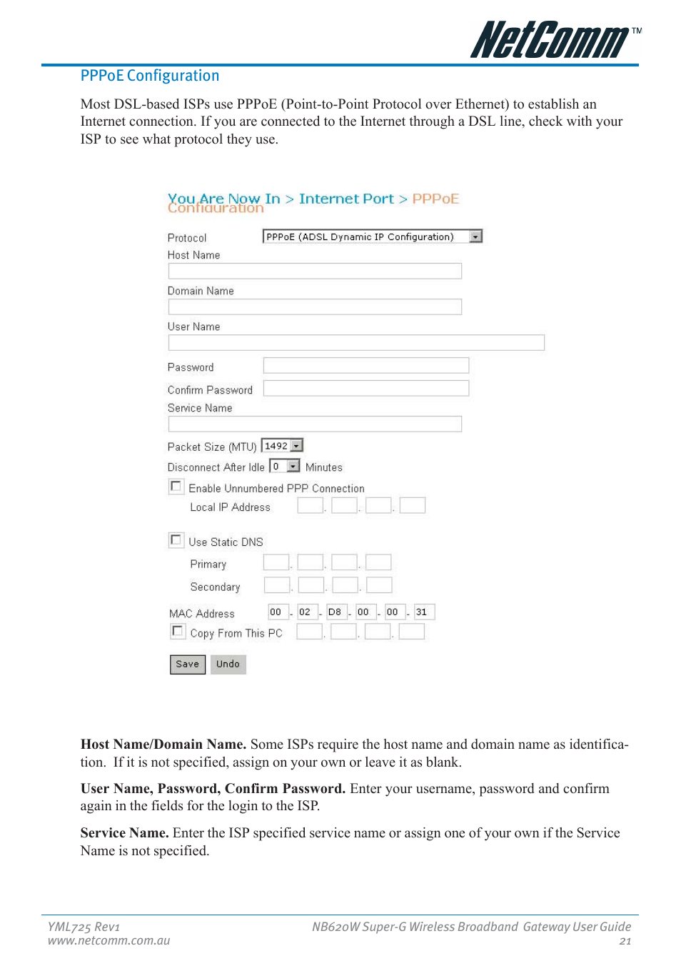 NetComm NB620W User Manual | Page 21 / 82