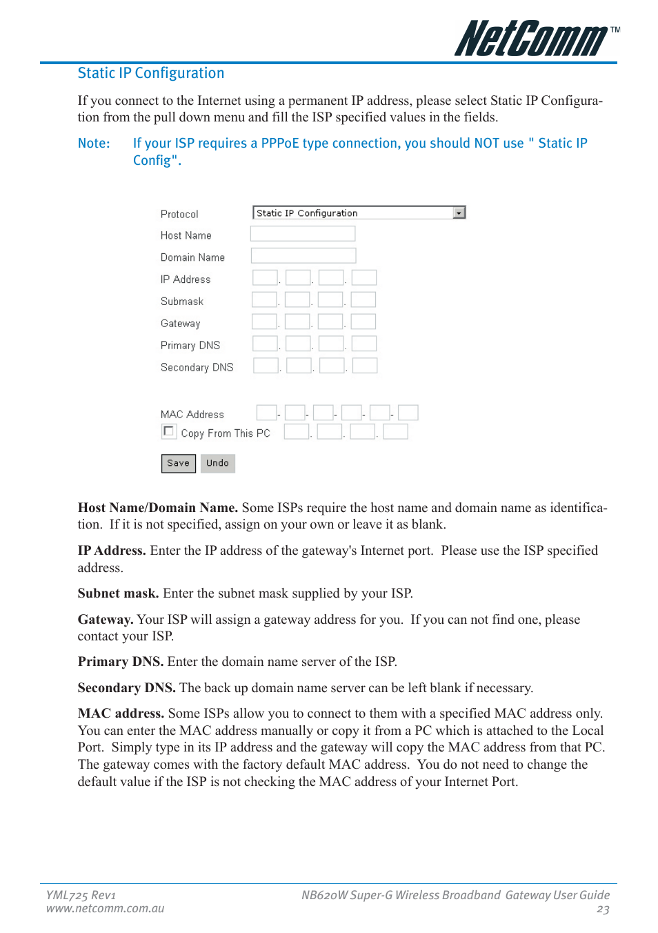 NetComm NB620W User Manual | Page 23 / 82