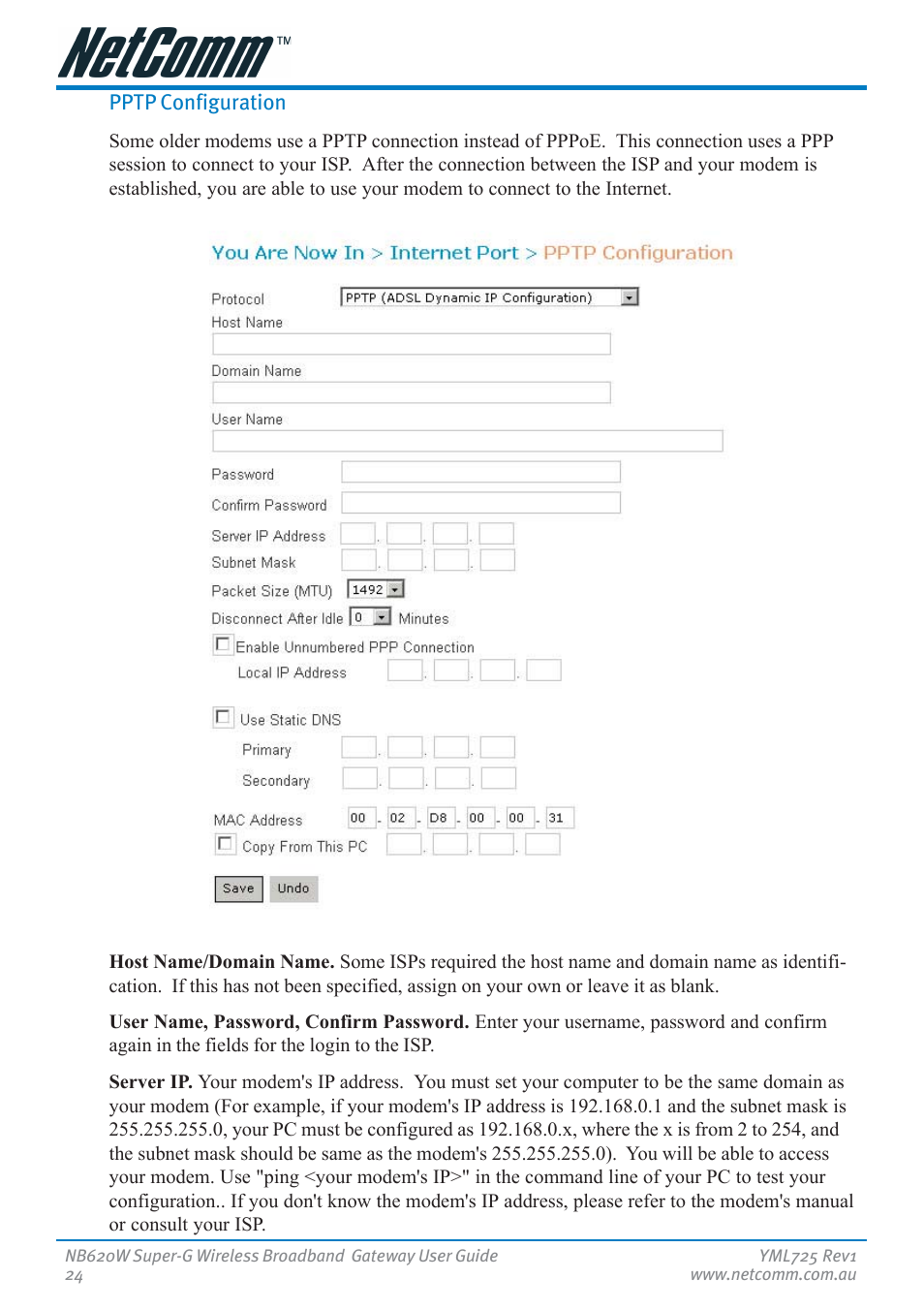 NetComm NB620W User Manual | Page 24 / 82