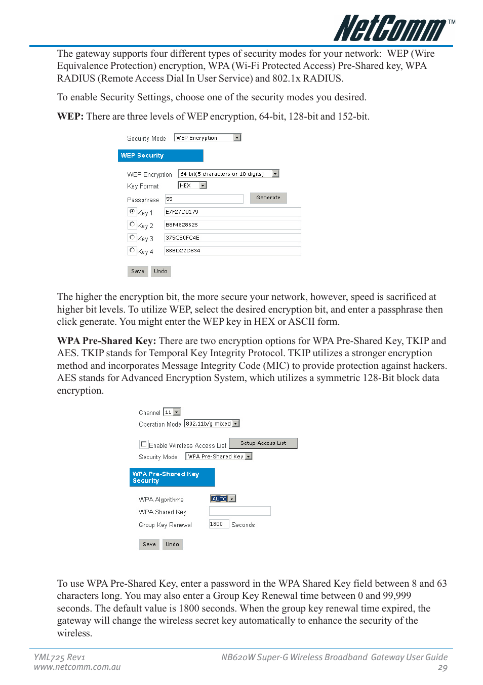 NetComm NB620W User Manual | Page 29 / 82