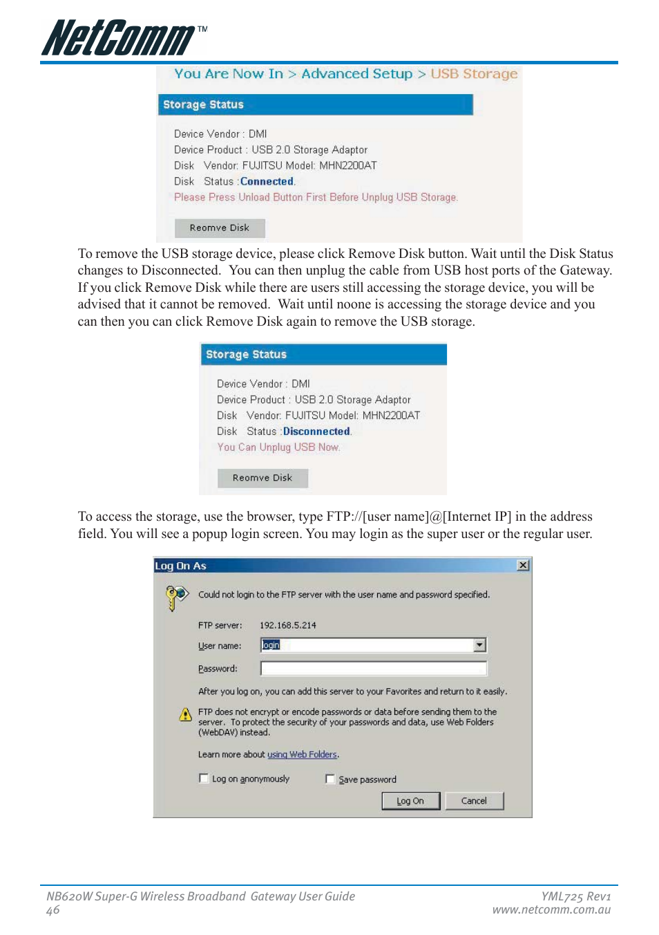 NetComm NB620W User Manual | Page 46 / 82