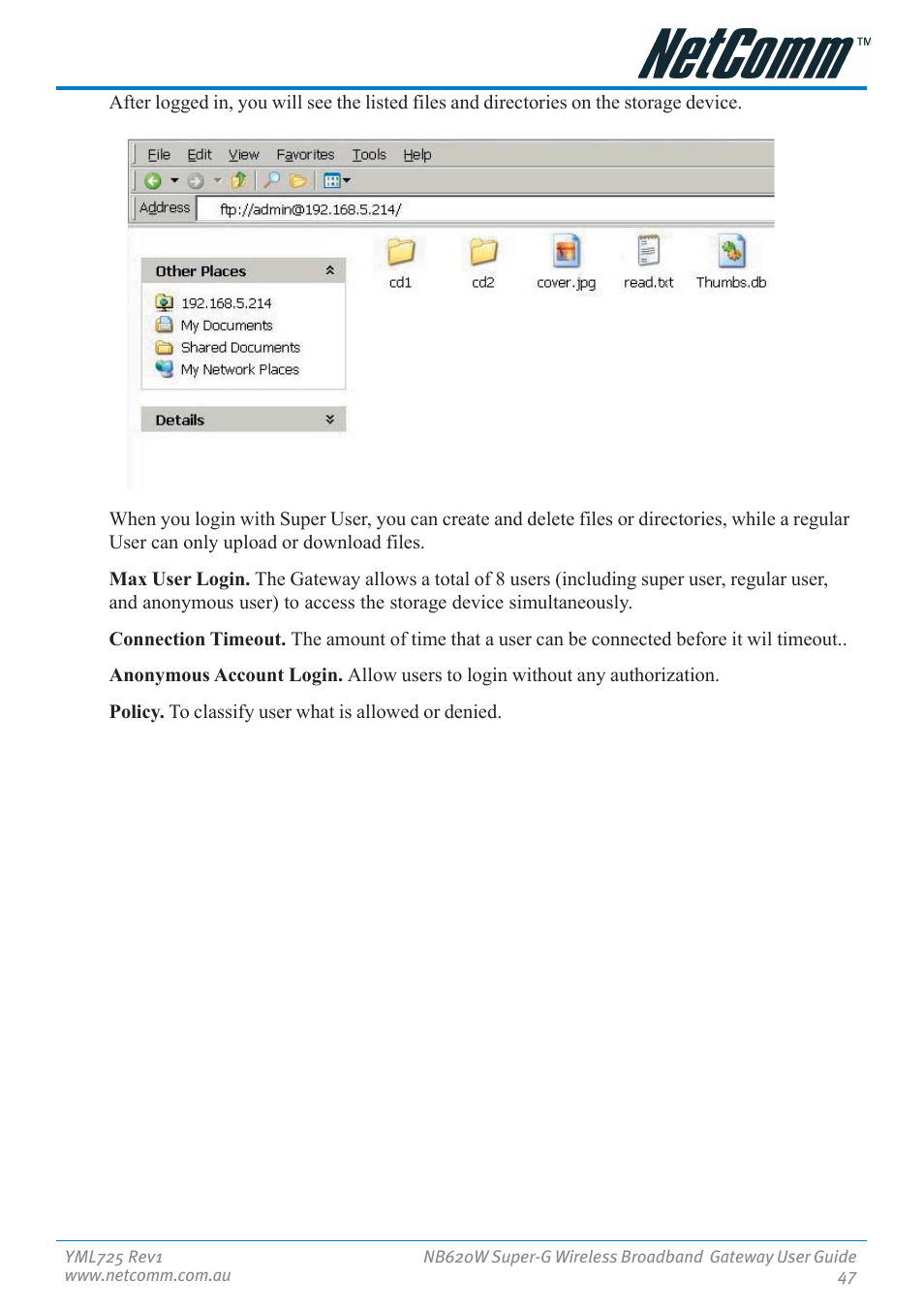 NetComm NB620W User Manual | Page 47 / 82