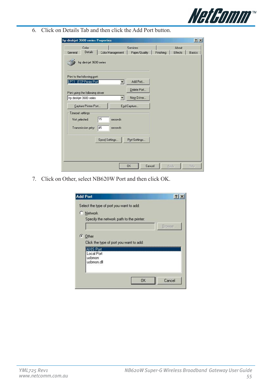 NetComm NB620W User Manual | Page 55 / 82