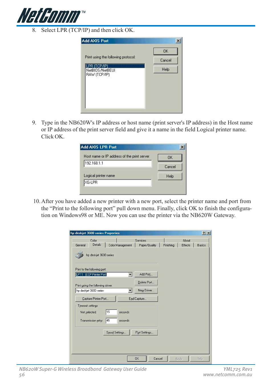 NetComm NB620W User Manual | Page 56 / 82