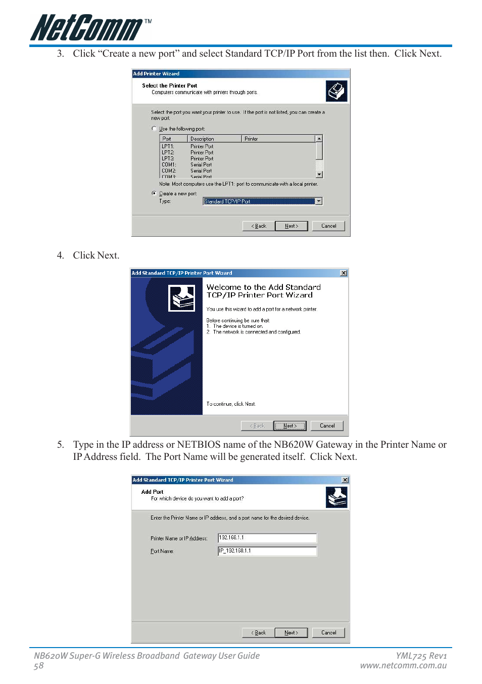 NetComm NB620W User Manual | Page 58 / 82