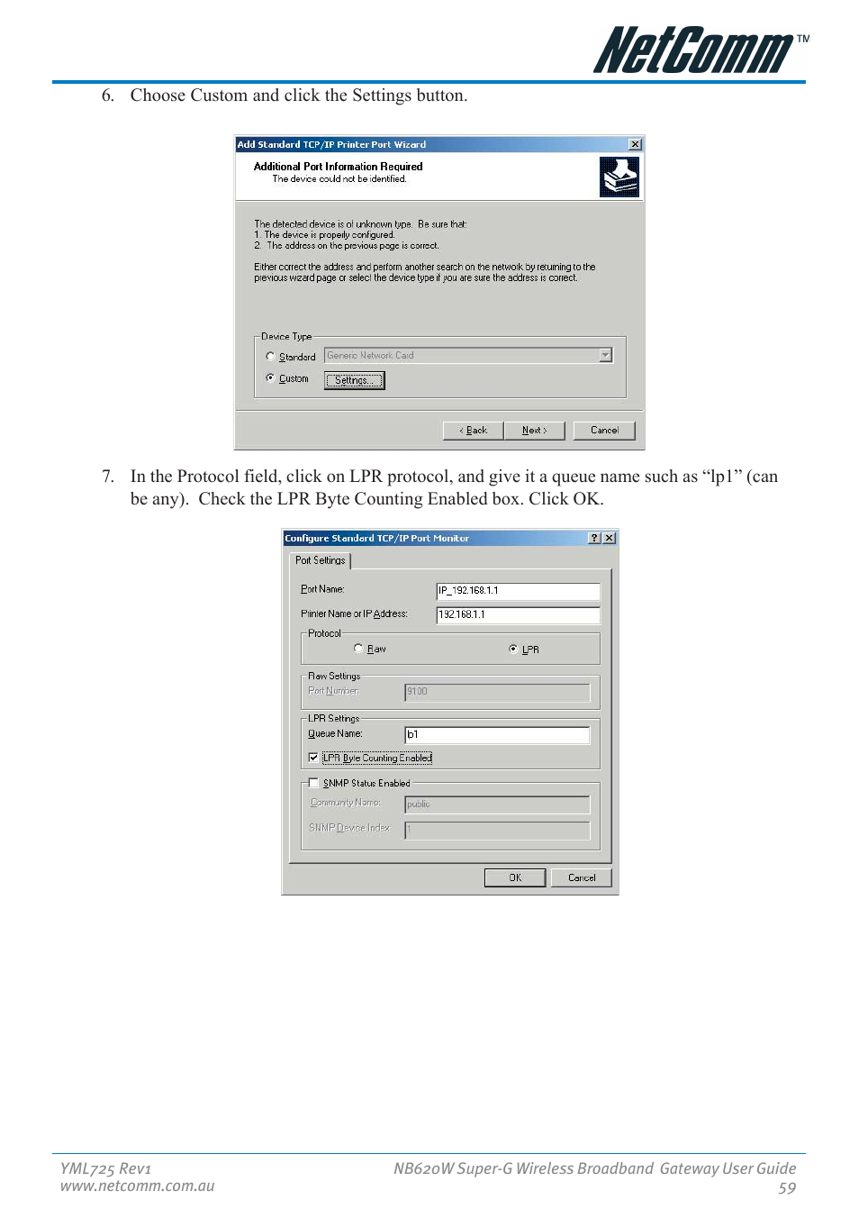 NetComm NB620W User Manual | Page 59 / 82