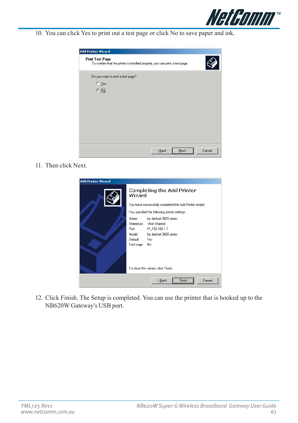 NetComm NB620W User Manual | Page 61 / 82