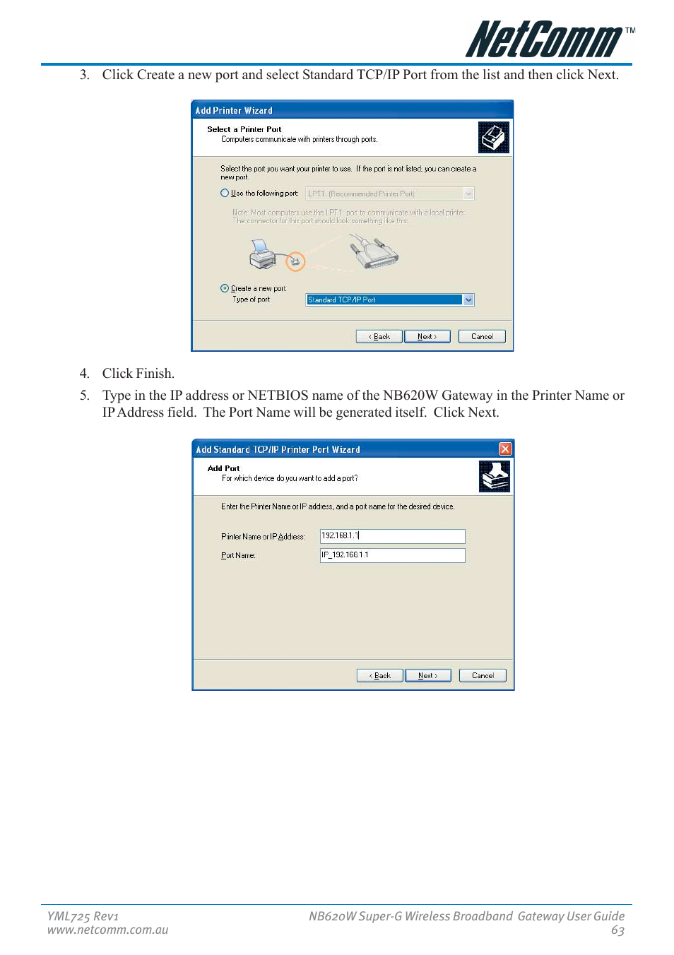 NetComm NB620W User Manual | Page 63 / 82