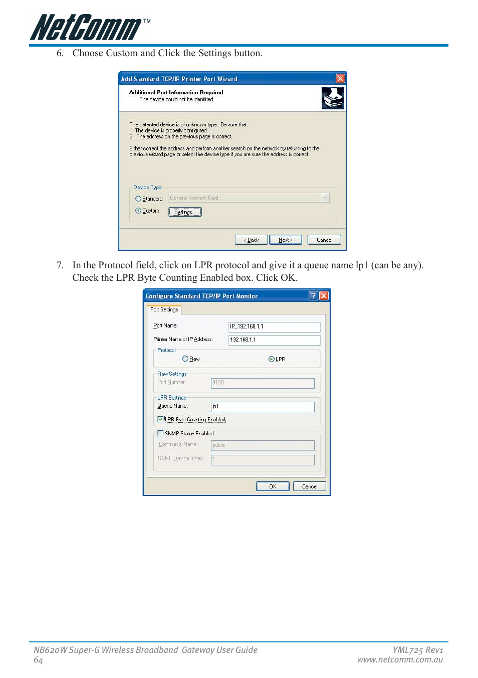 NetComm NB620W User Manual | Page 64 / 82