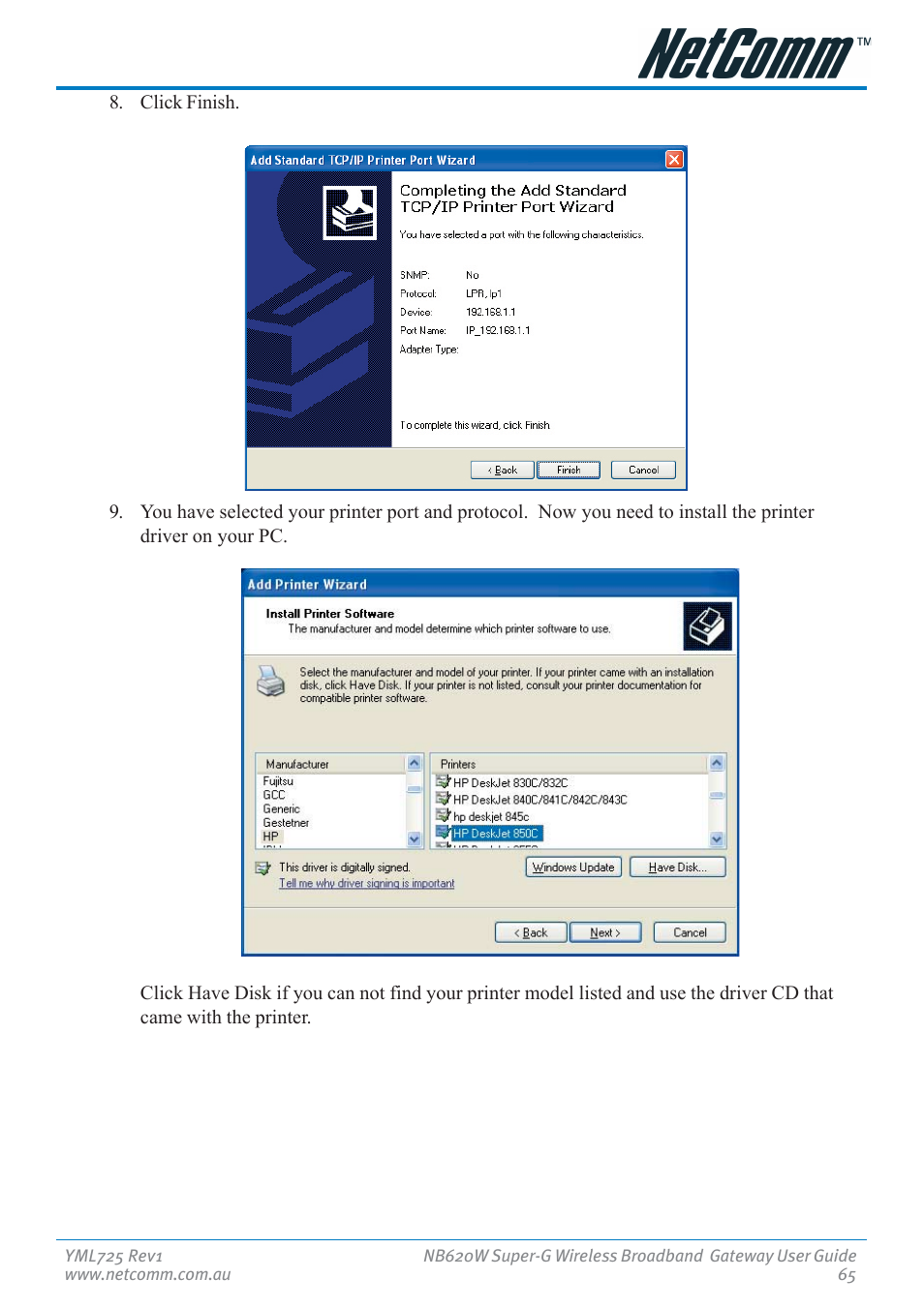 NetComm NB620W User Manual | Page 65 / 82