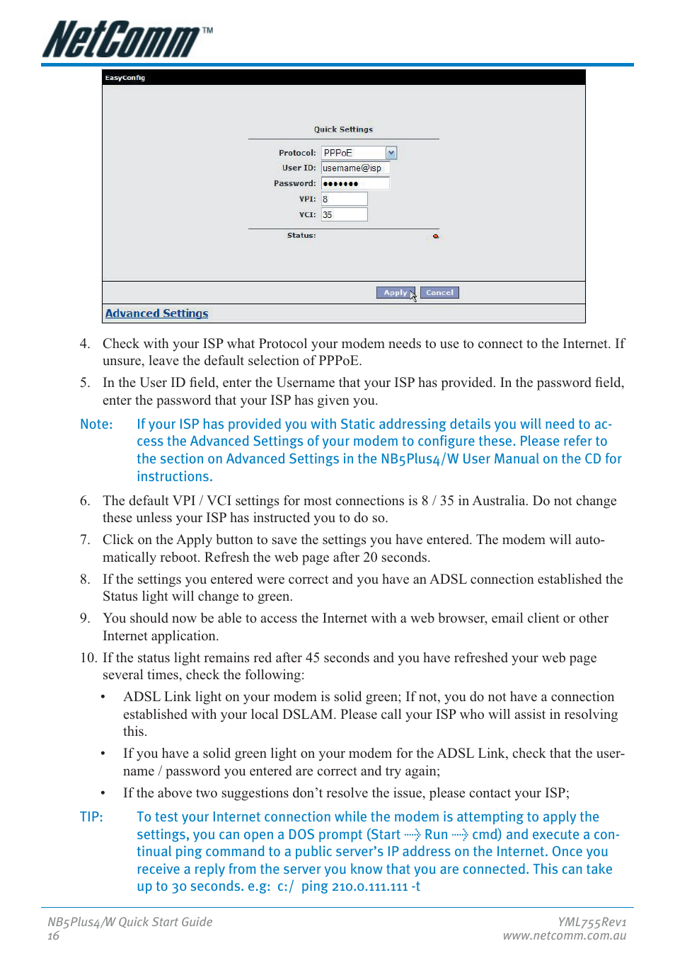 NetComm NB5Plus4 User Manual | Page 16 / 28