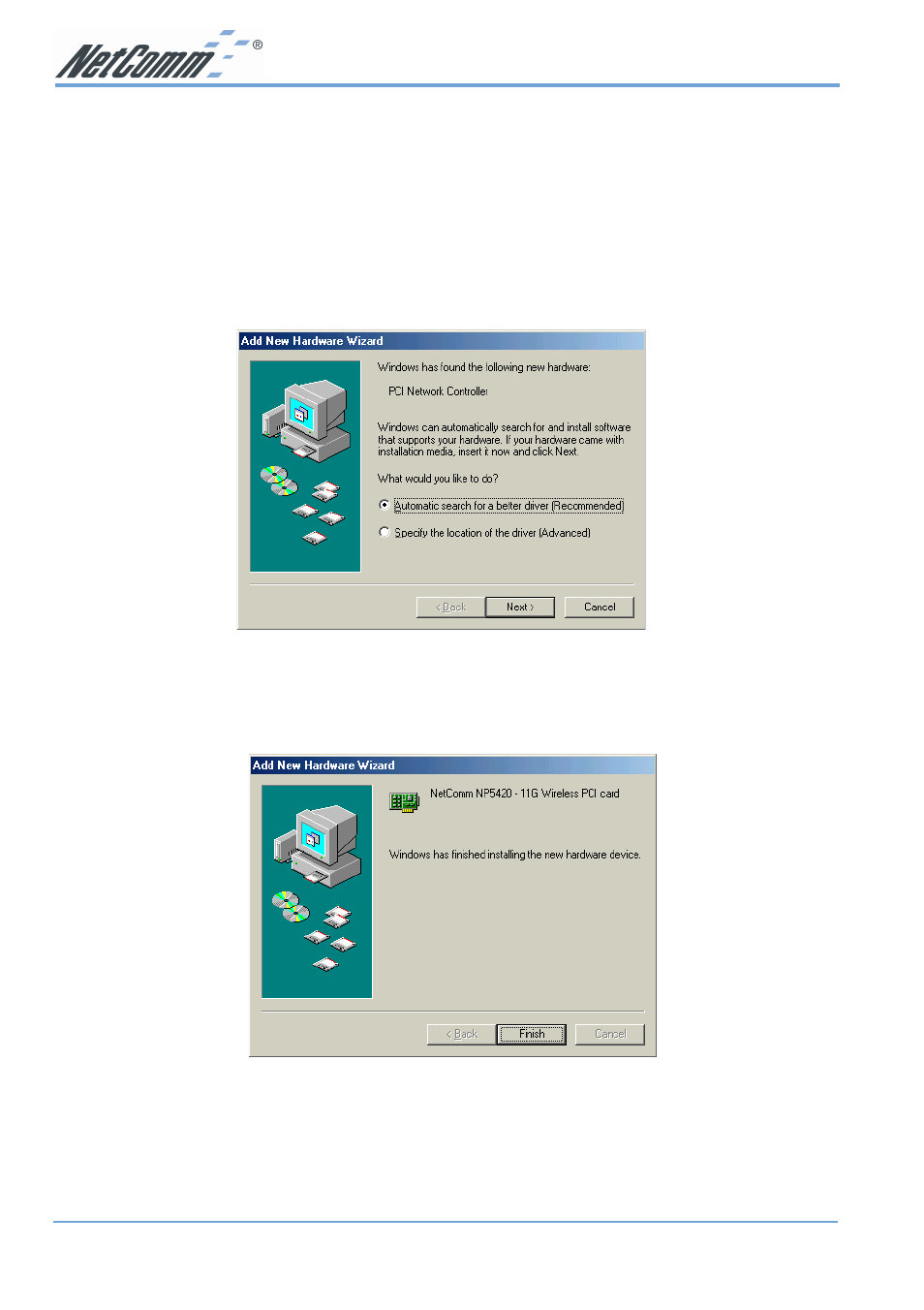 Driver installation for windows me | NetComm NP5420 User Manual | Page 14 / 40