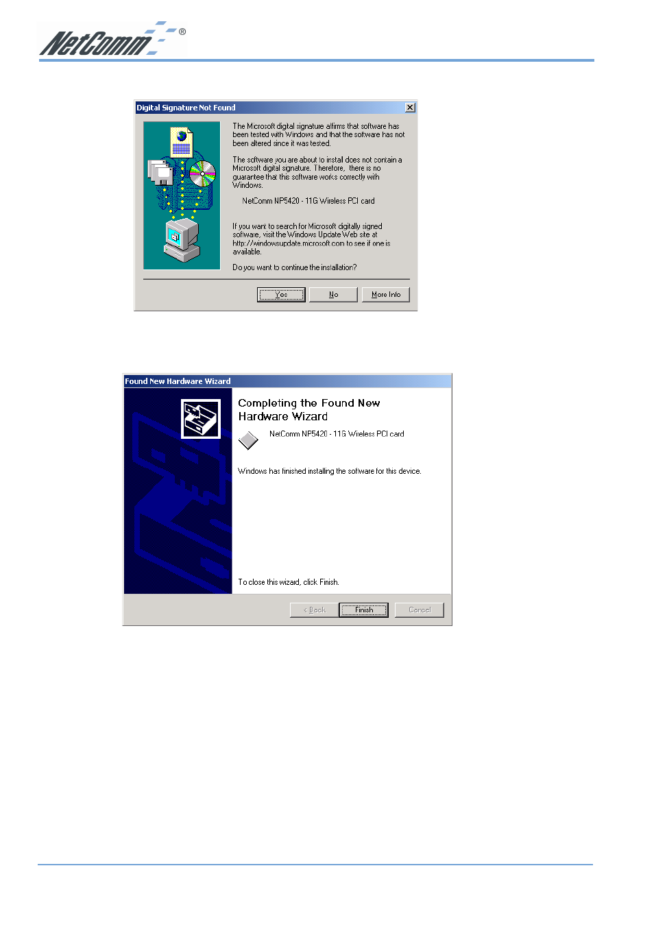 Driver installation for windows 98 | NetComm NP5420 User Manual | Page 18 / 40