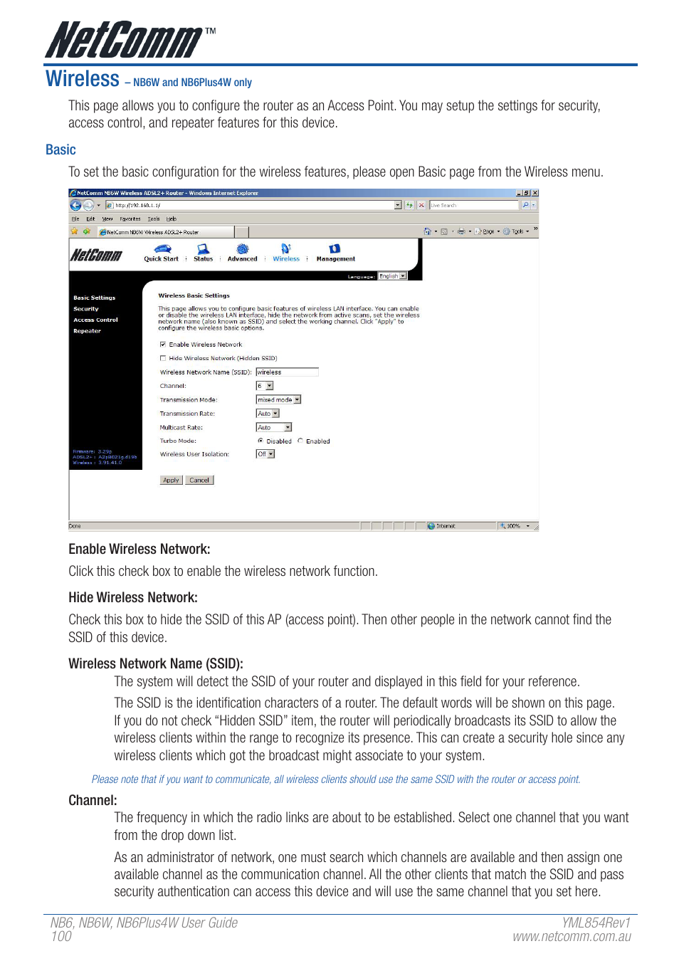 Wireless | NetComm NB6 User Manual | Page 100 / 152