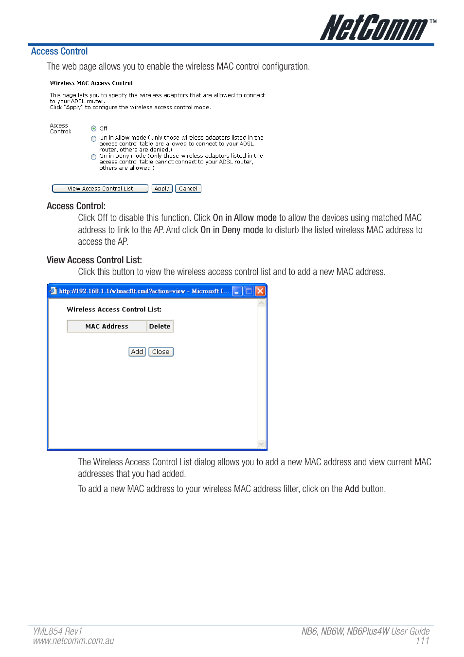 NetComm NB6 User Manual | Page 111 / 152