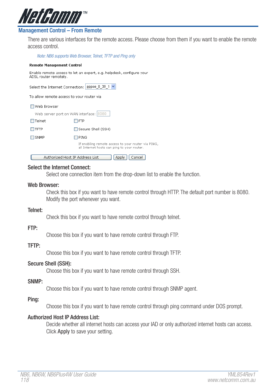 NetComm NB6 User Manual | Page 118 / 152