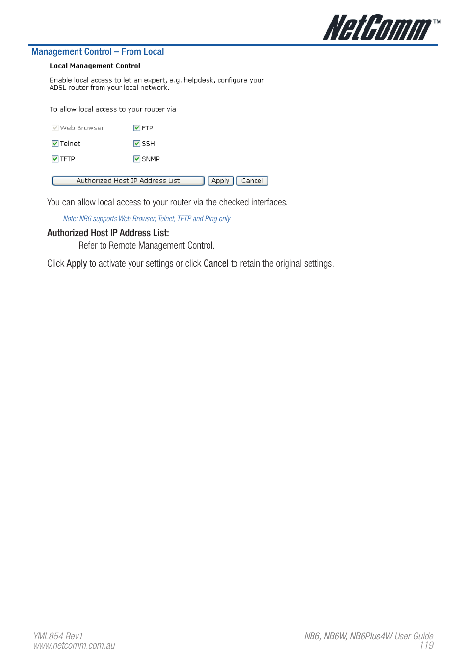 NetComm NB6 User Manual | Page 119 / 152