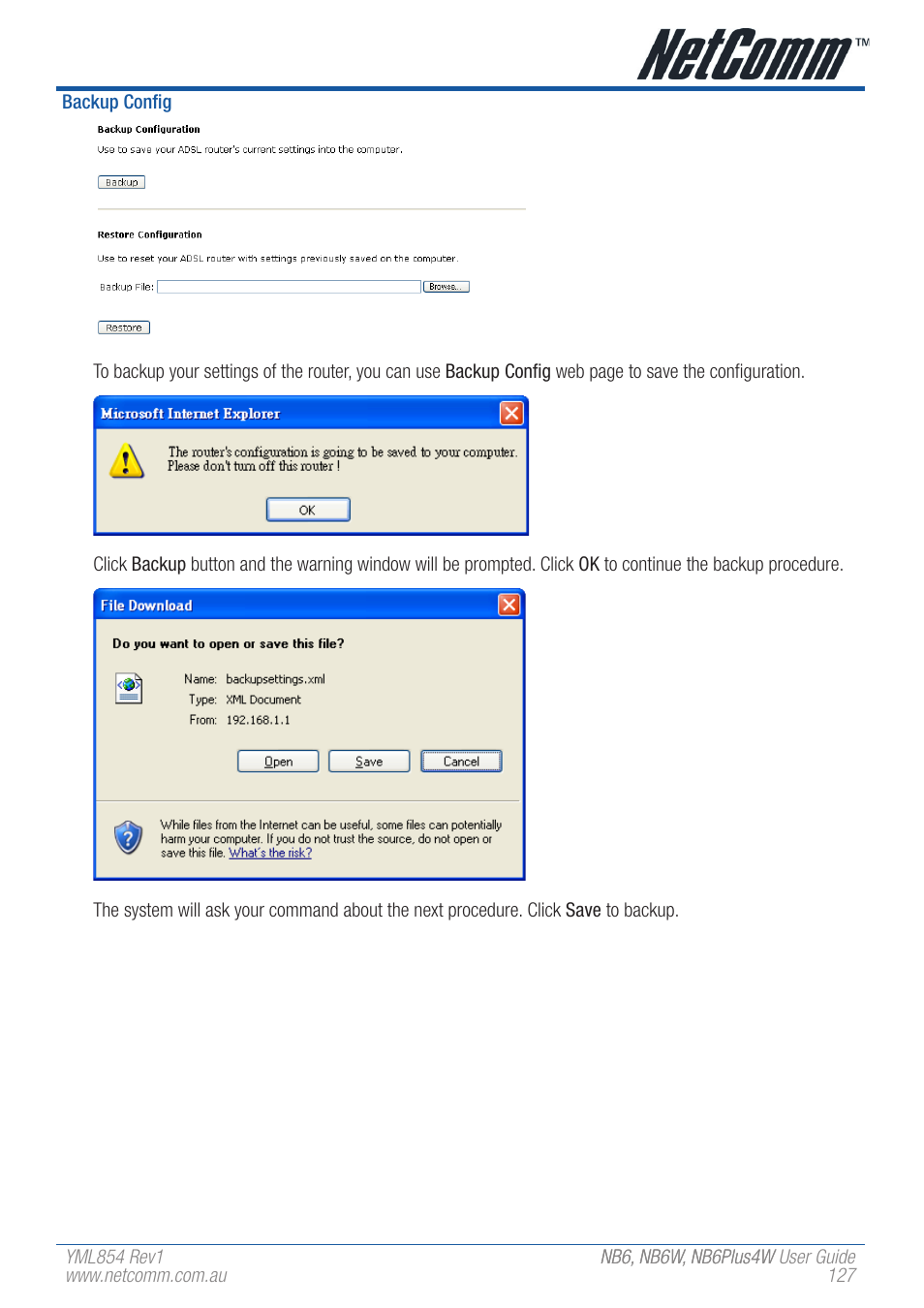 NetComm NB6 User Manual | Page 127 / 152