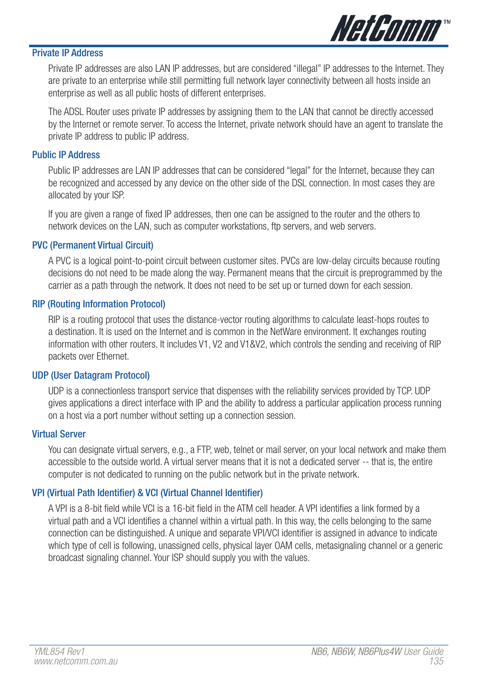 NetComm NB6 User Manual | Page 135 / 152