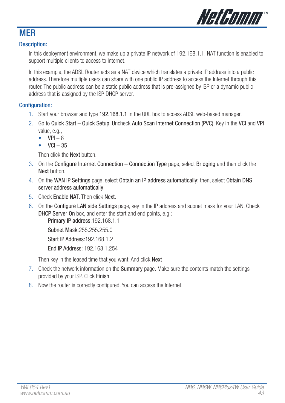 NetComm NB6 User Manual | Page 43 / 152