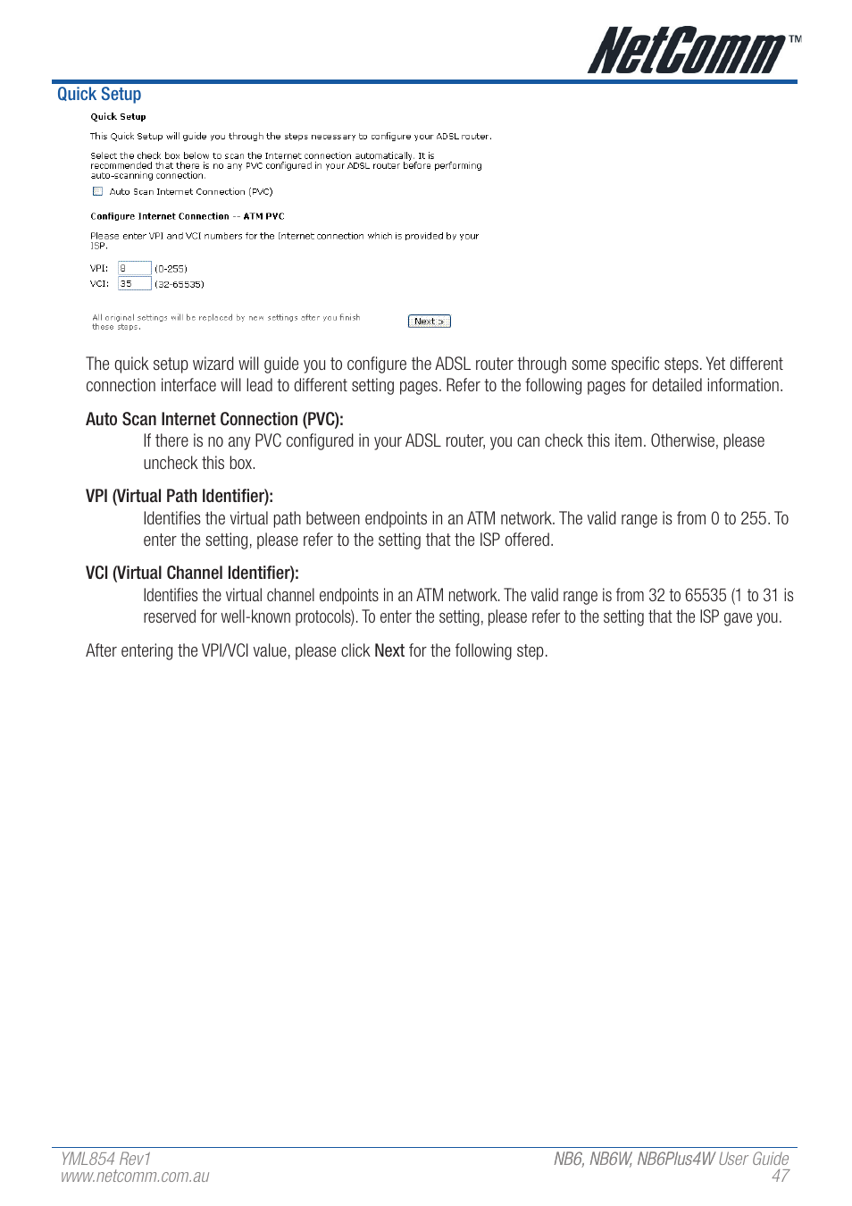 NetComm NB6 User Manual | Page 47 / 152