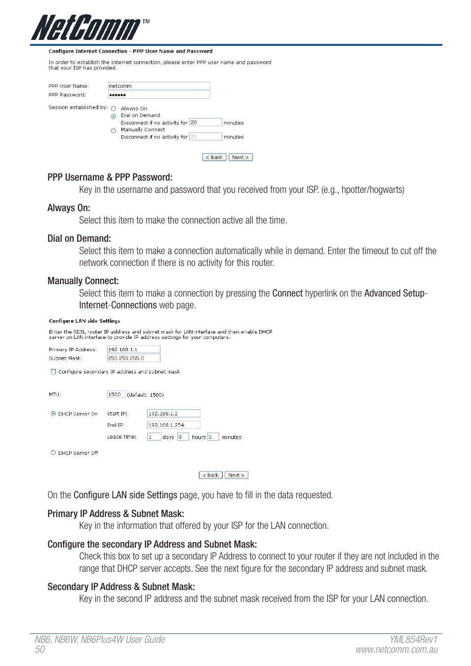 NetComm NB6 User Manual | Page 50 / 152