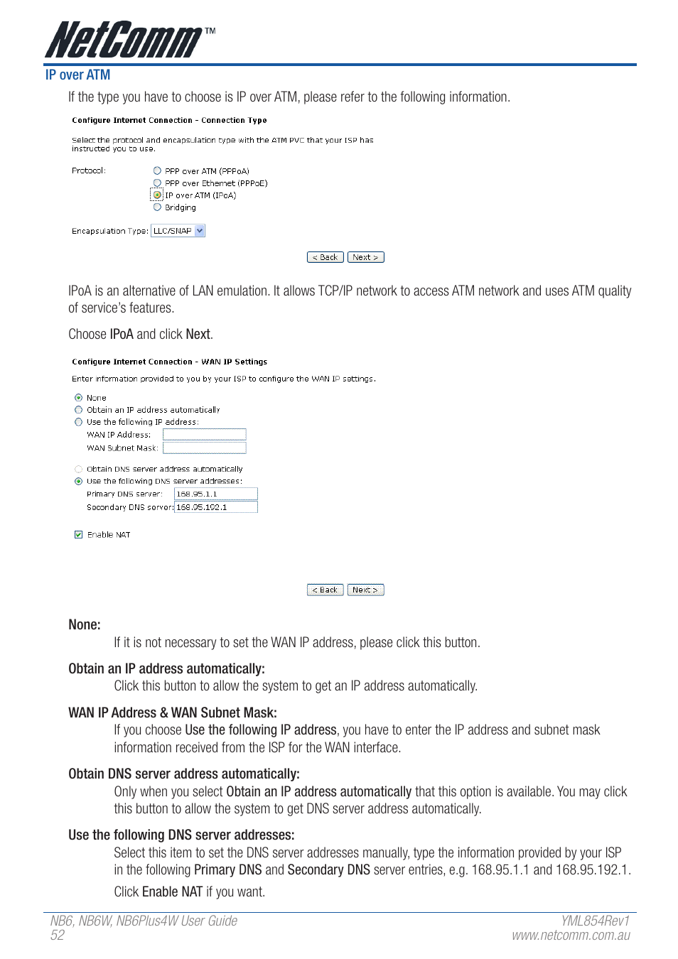 NetComm NB6 User Manual | Page 52 / 152