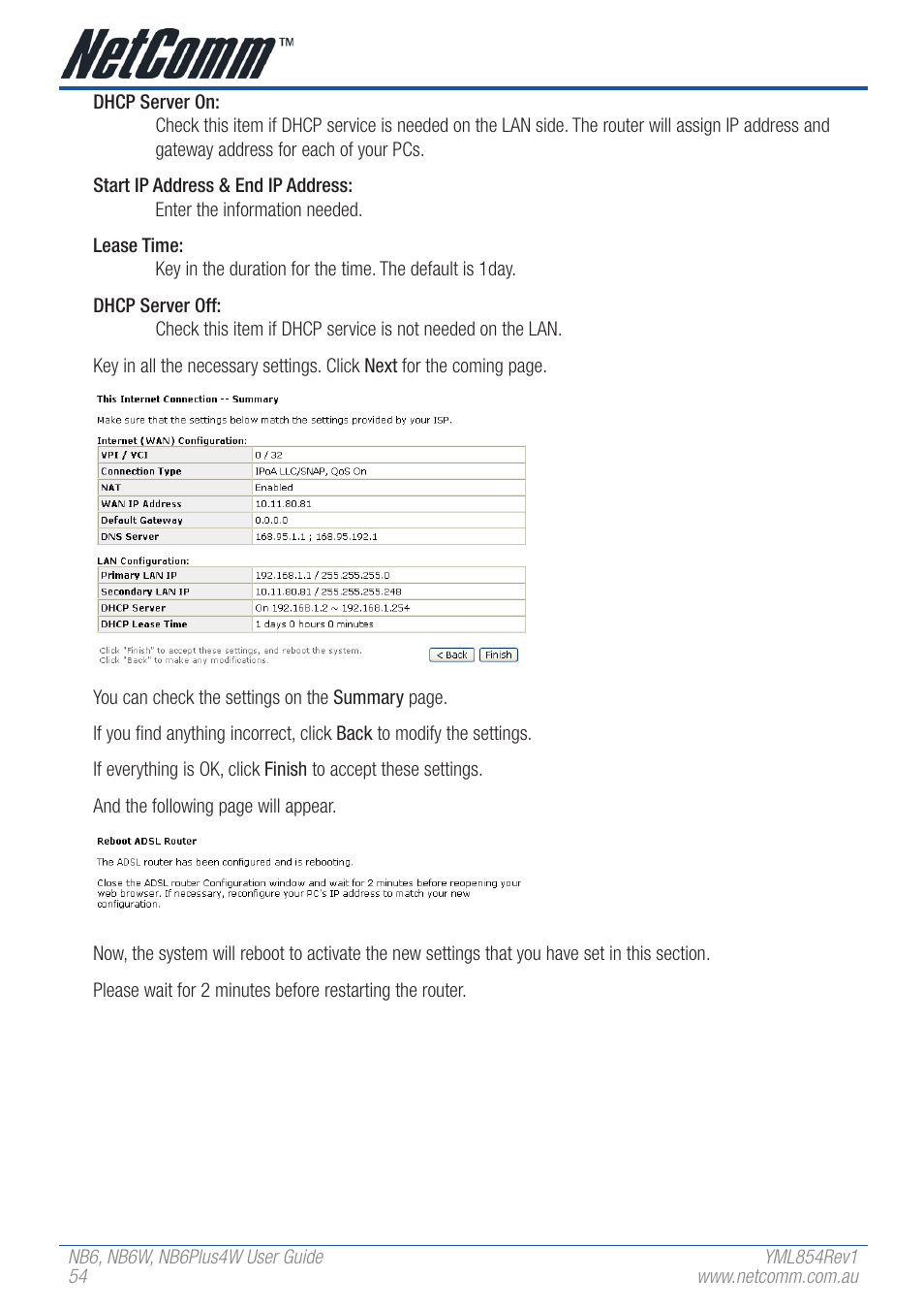 NetComm NB6 User Manual | Page 54 / 152