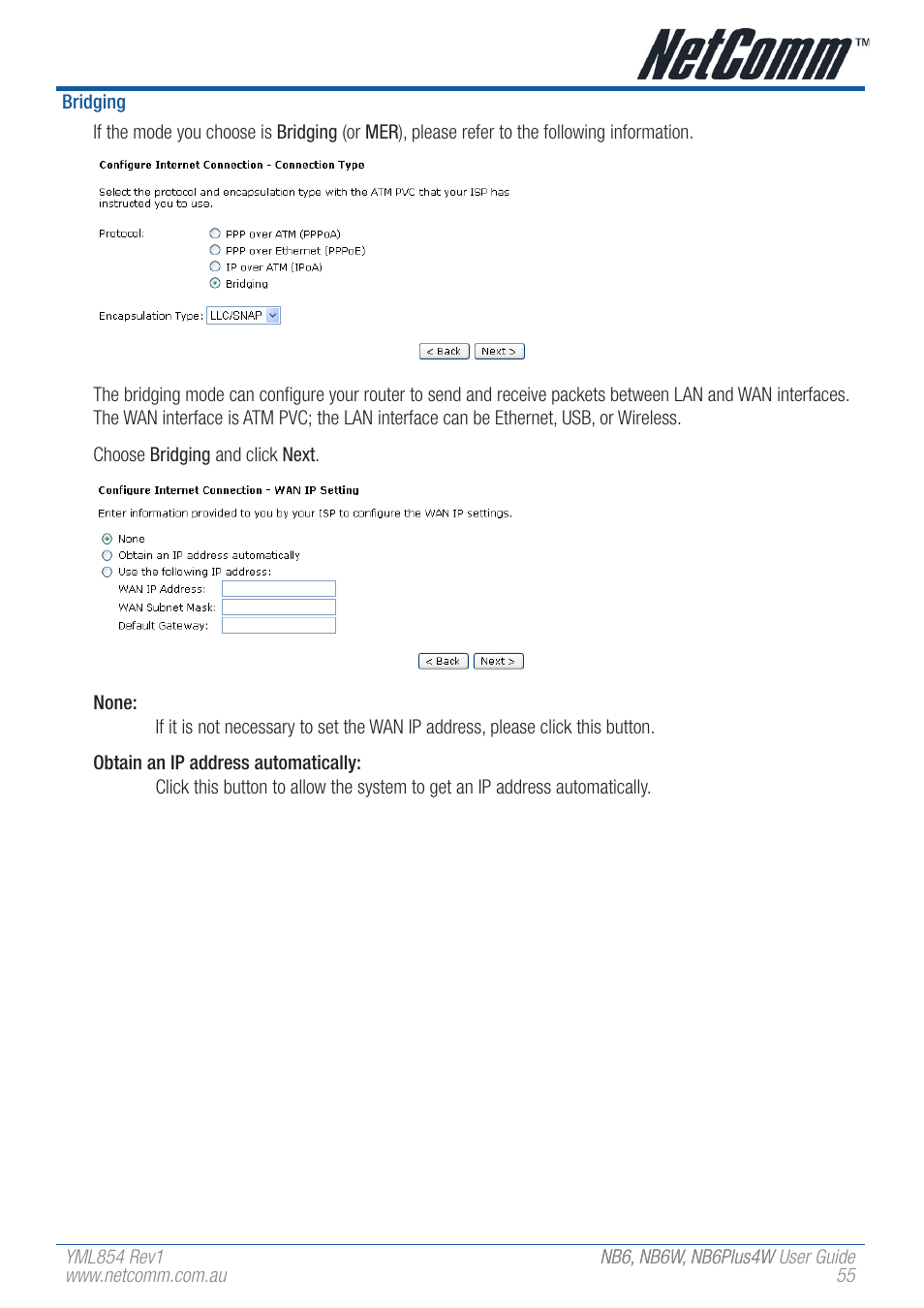 NetComm NB6 User Manual | Page 55 / 152