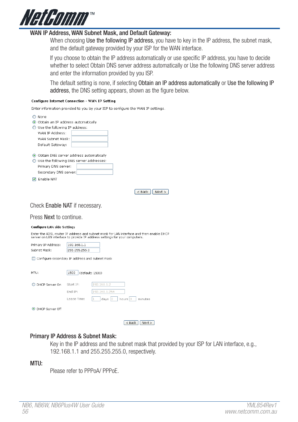 NetComm NB6 User Manual | Page 56 / 152