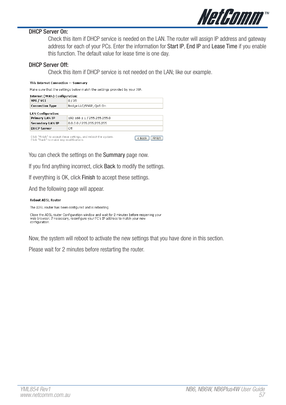 NetComm NB6 User Manual | Page 57 / 152