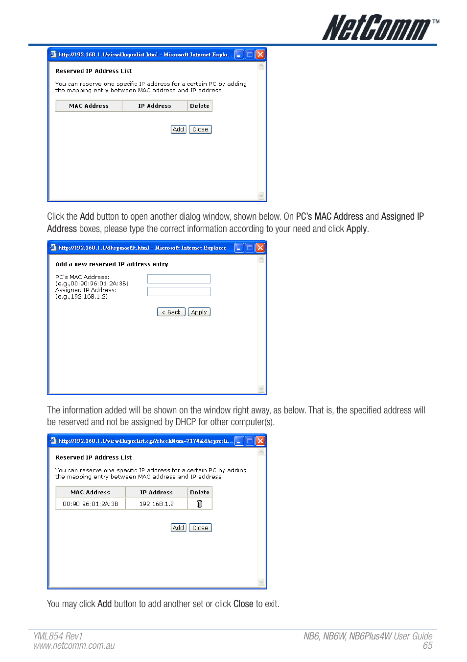 NetComm NB6 User Manual | Page 65 / 152