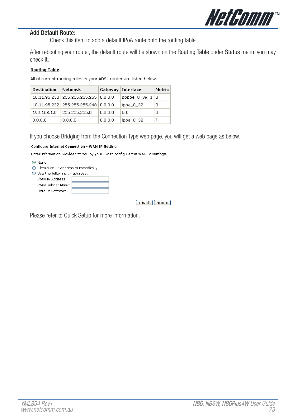 NetComm NB6 User Manual | Page 73 / 152