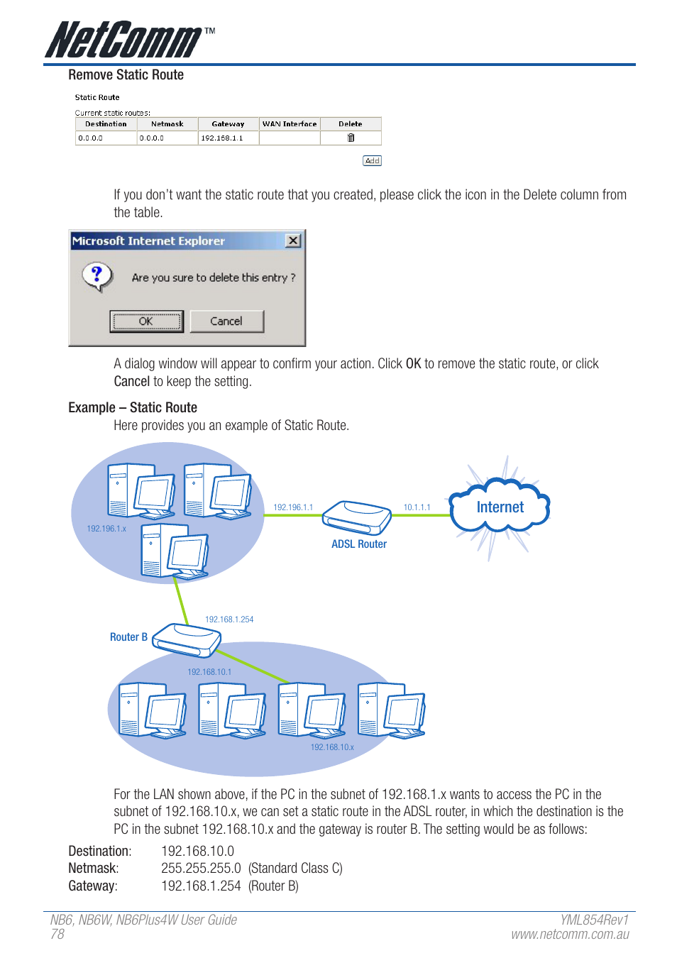 Internet | NetComm NB6 User Manual | Page 78 / 152