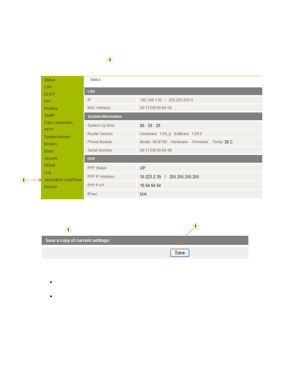 10 router application and configuration management, 1 to save a copy of the routers configuration, Router application and configuration management | NetComm NTC-990 User Manual | Page 55 / 72
