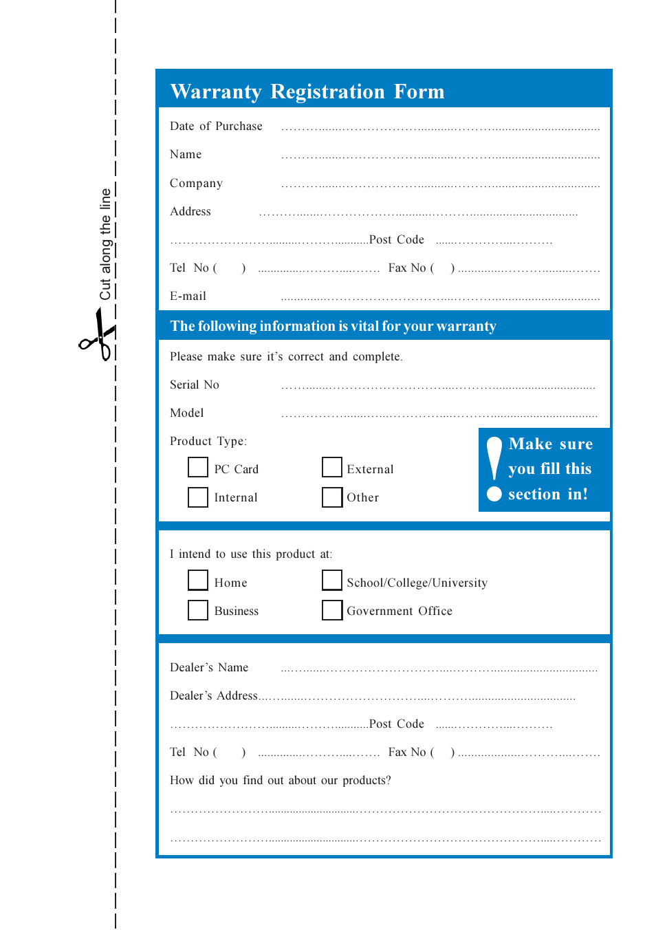 Warranty registration form | NetComm 5 Port Gigabit Switch NP3005 User Manual | Page 17 / 20