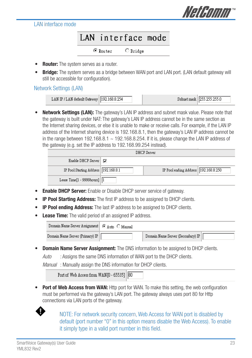 NetComm 4-port and 8-port Gateways Gateway Series User Manual | Page 23 / 94
