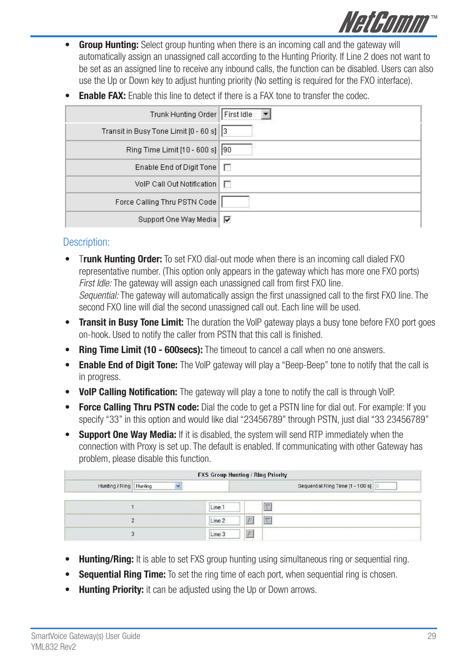 NetComm 4-port and 8-port Gateways Gateway Series User Manual | Page 29 / 94