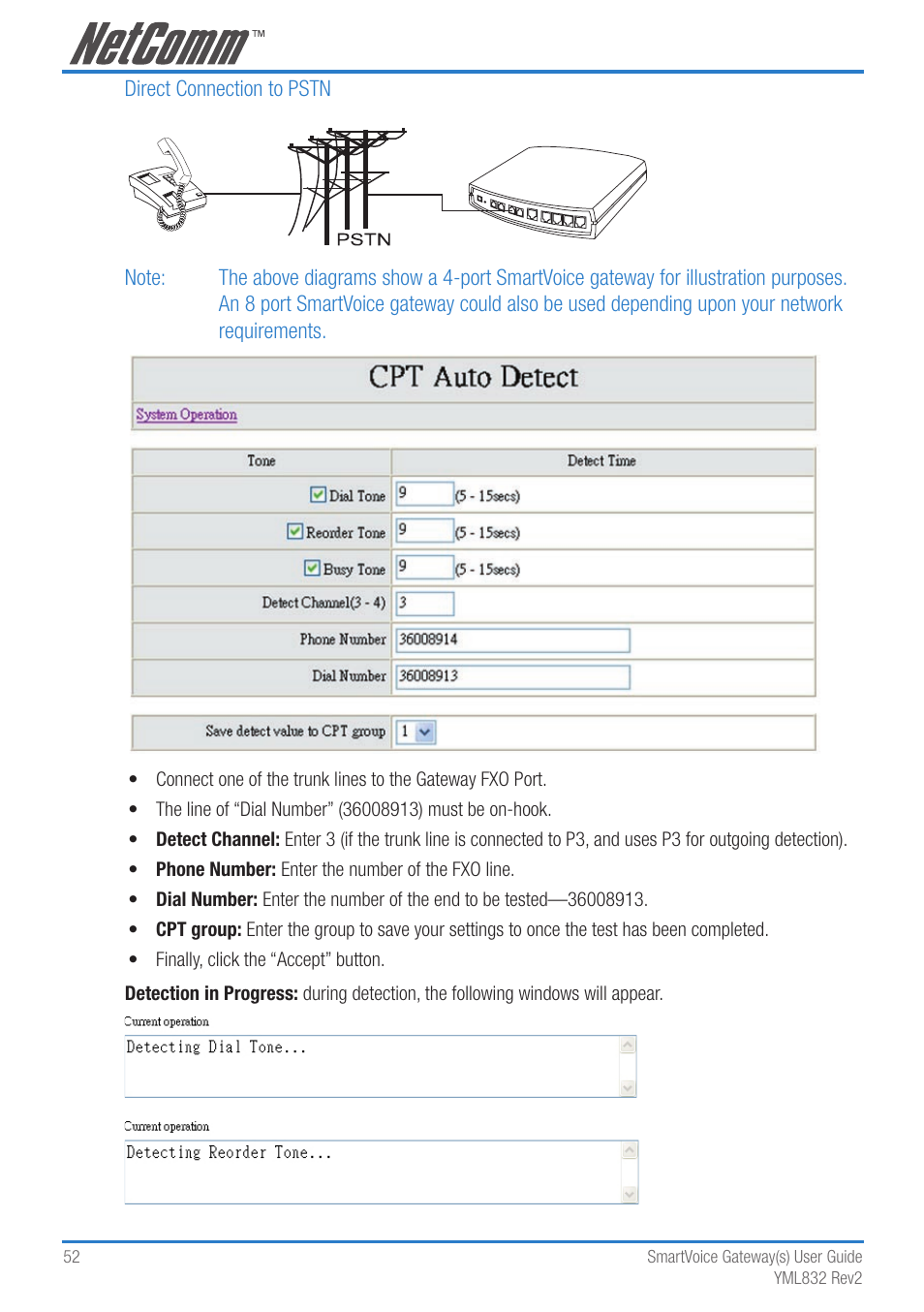 NetComm 4-port and 8-port Gateways Gateway Series User Manual | Page 52 / 94