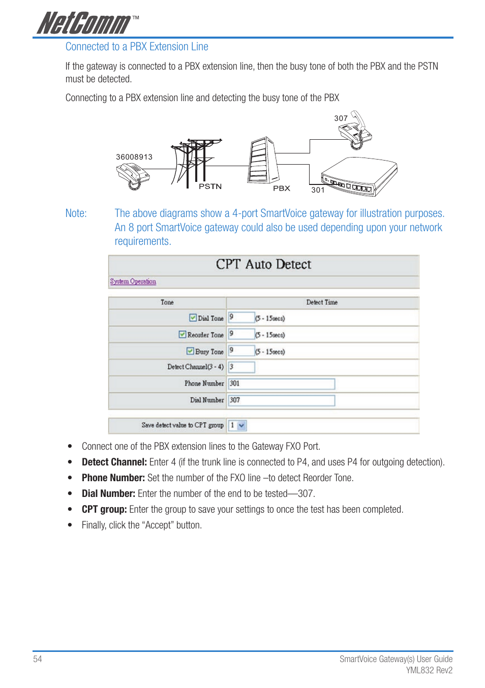 NetComm 4-port and 8-port Gateways Gateway Series User Manual | Page 54 / 94