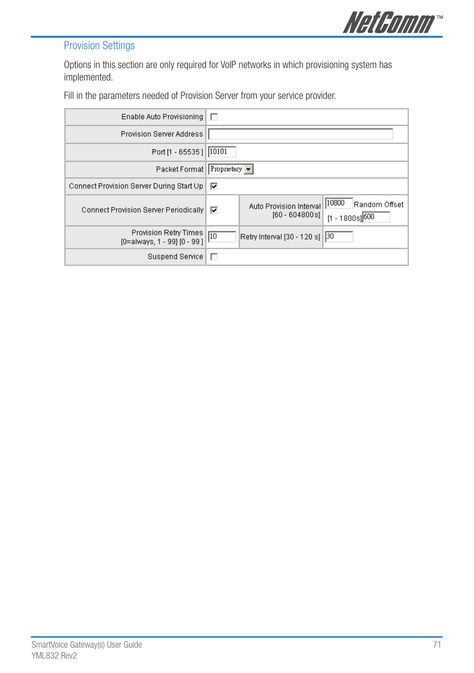 NetComm 4-port and 8-port Gateways Gateway Series User Manual | Page 71 / 94
