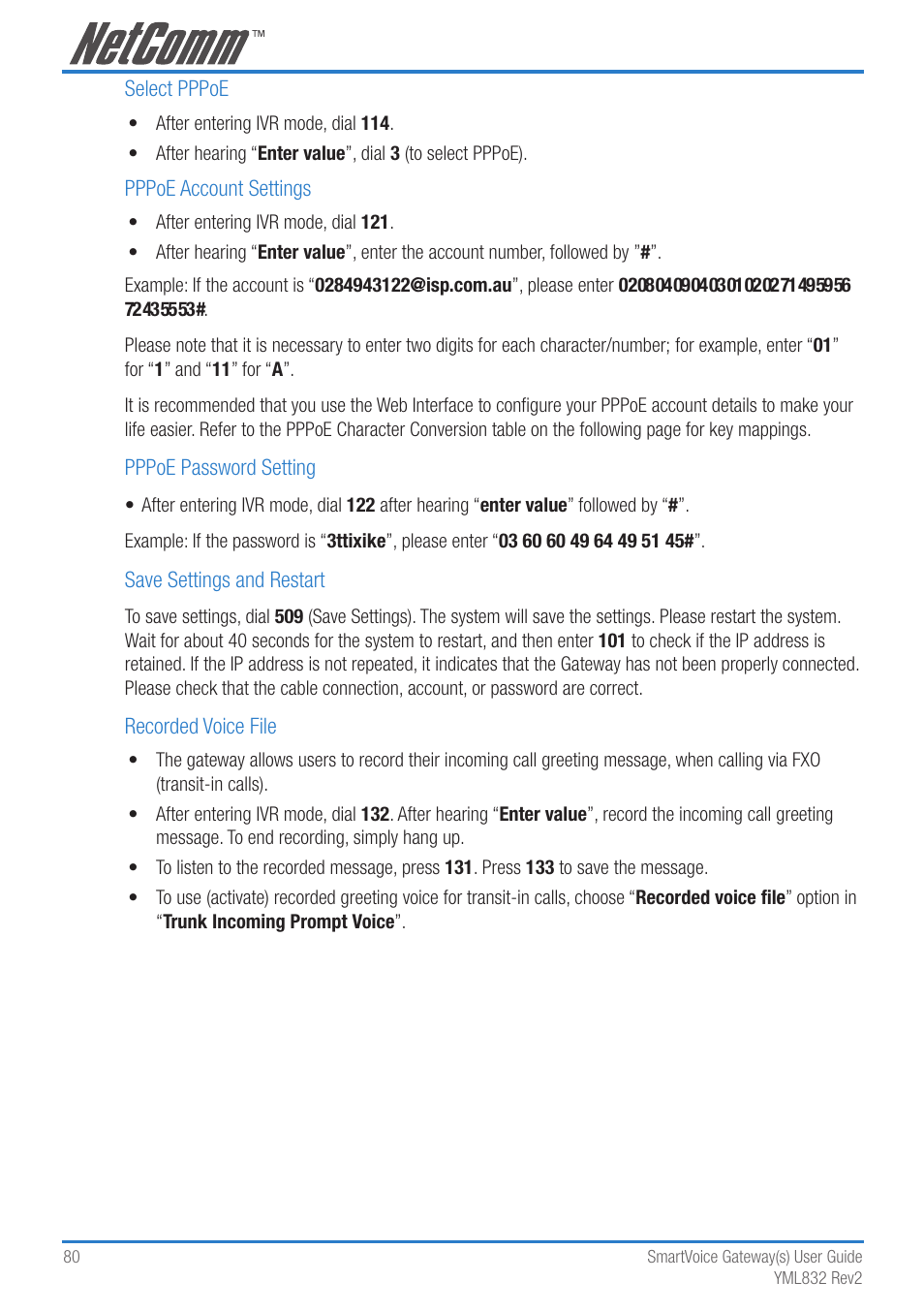 NetComm 4-port and 8-port Gateways Gateway Series User Manual | Page 80 / 94