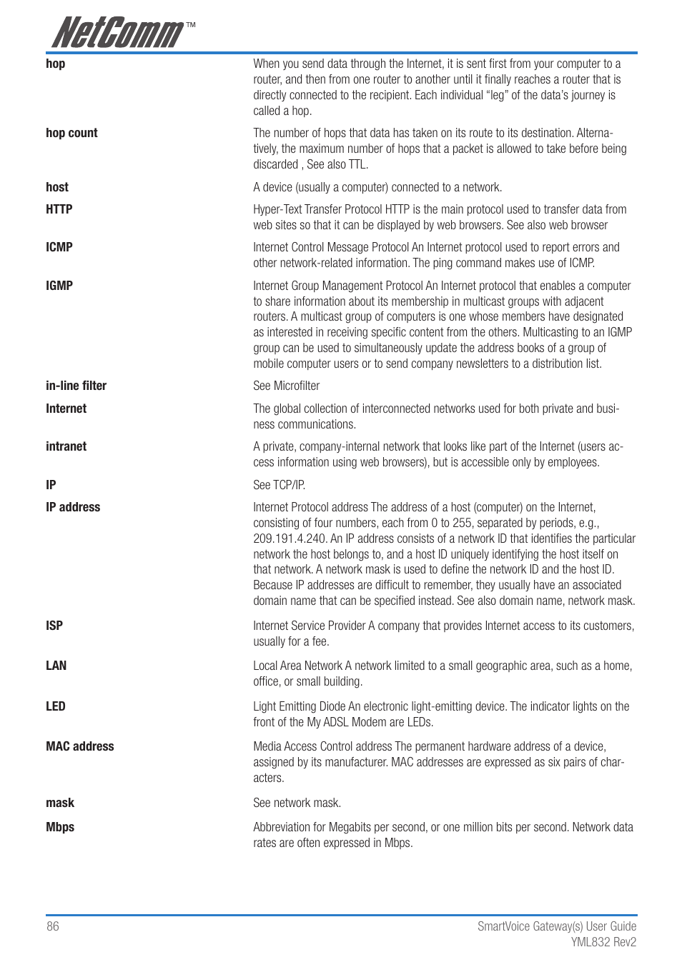 NetComm 4-port and 8-port Gateways Gateway Series User Manual | Page 86 / 94