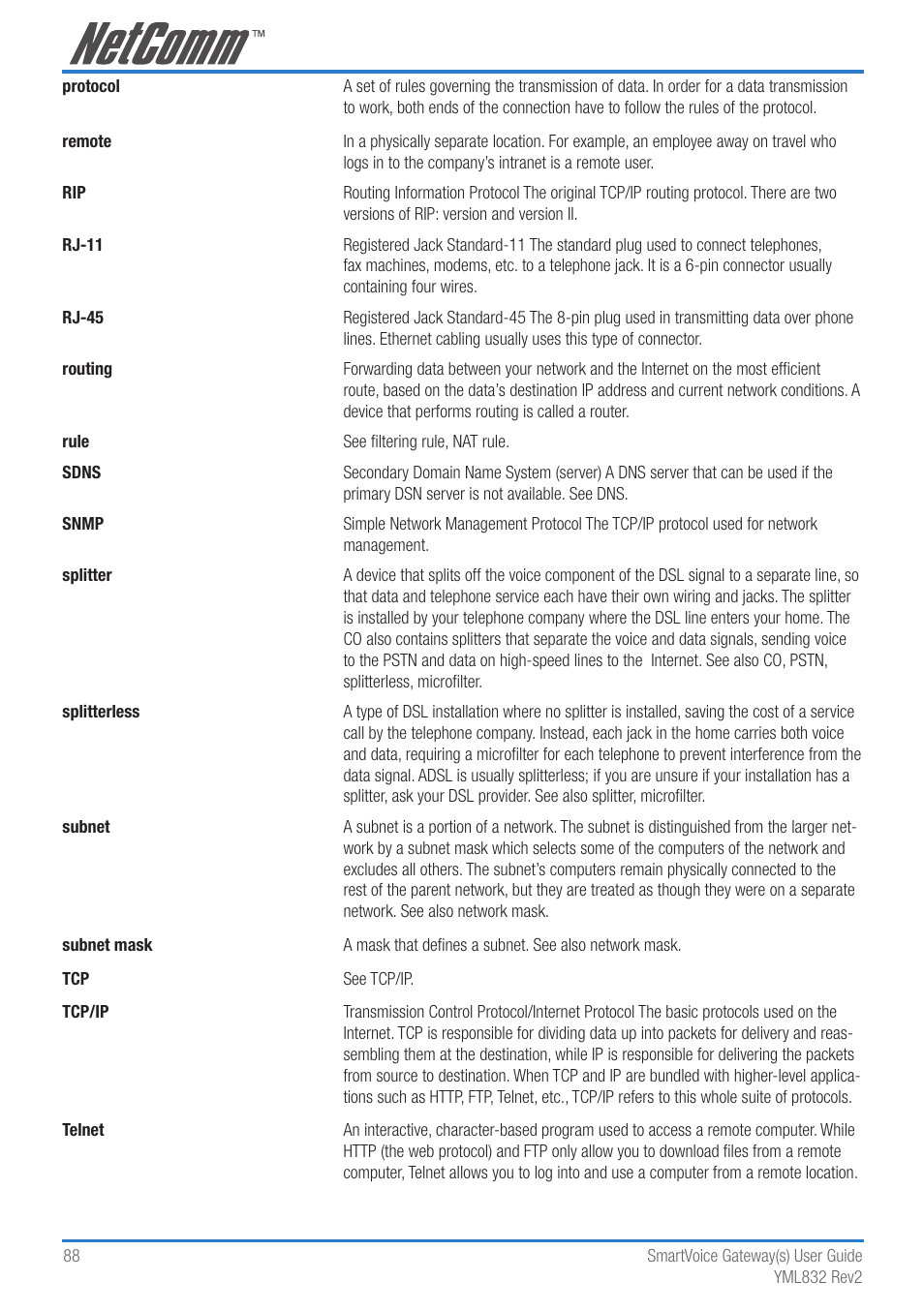 NetComm 4-port and 8-port Gateways Gateway Series User Manual | Page 88 / 94